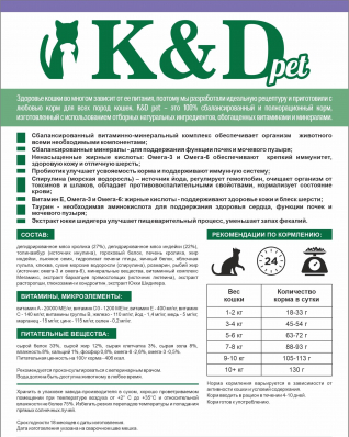 K&D pet Беззерновой сухой корм для котят и кошек с Кроликом